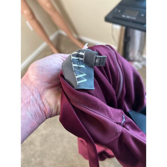 White By Vera Wang Gown Dress wide Strap Wine SZ 10 maxi bridesmaid umpire waist - Picture 4 of 8